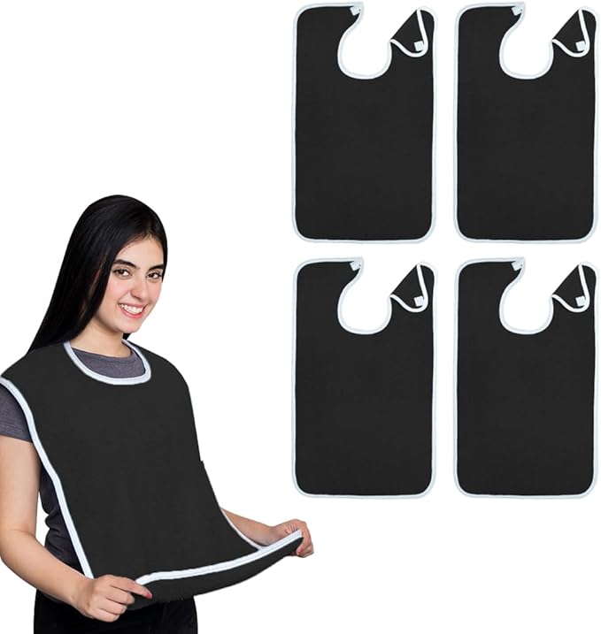 Avalon Towels Adult Bibs for Women 100% Cotton Bib for Adults for Eating - Terry Cloth Adult Bibs for Men Clothing Protectors