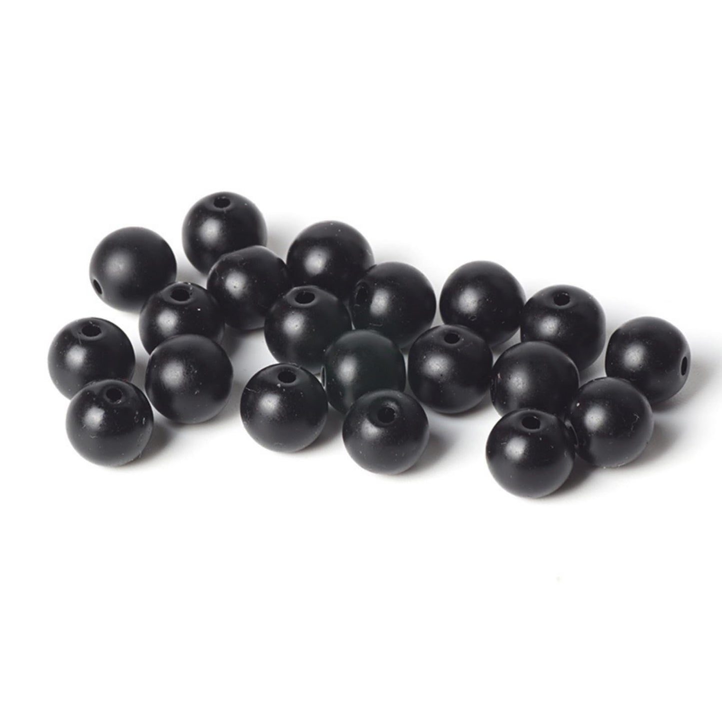100Pcs Natural Stone 6mm Glass Black Matte Beads Round Loose Gemstone Energy Healing Beads Hole Size 1mm DIY Smooth Beads Jewelry Making