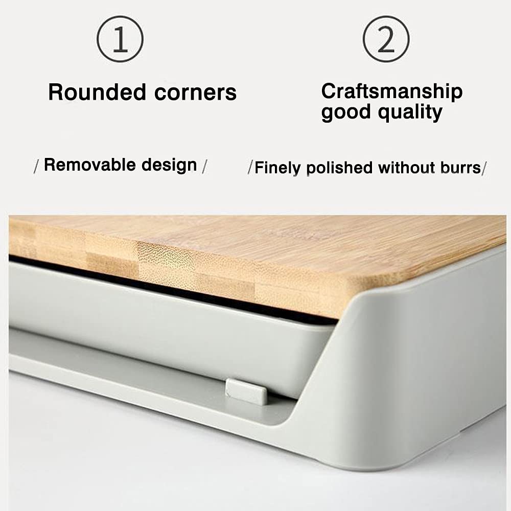 Cutting Board with Base Tray,Kitchen Bamboo Platter Great Gift for Mother’s Day,Multi-Function Pull-Out Cutting Board,Anti-Skid And Hangable