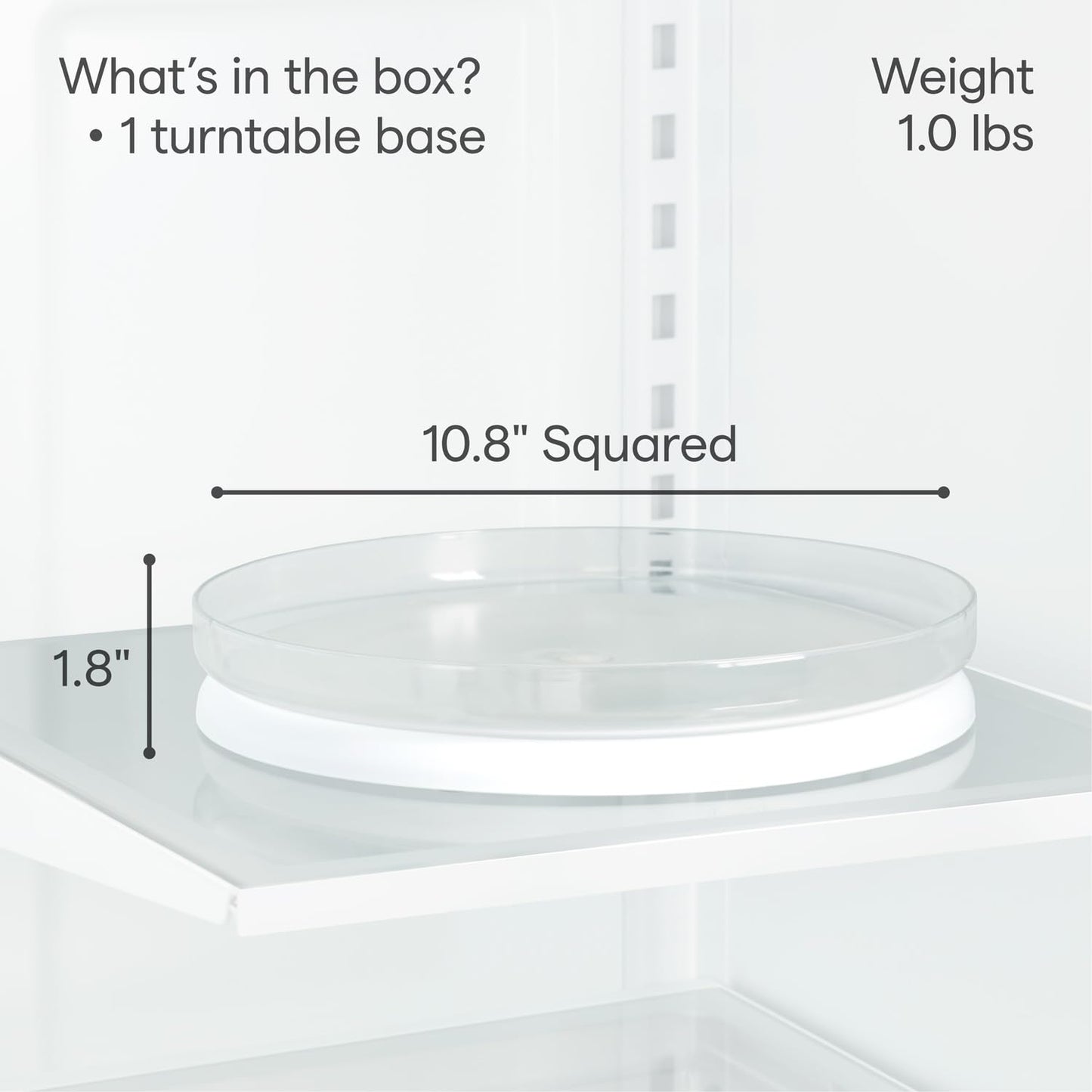 YouCopia FridgeView Fridge Turntable, Lazy Susan Organizer for Refrigerator Storage, 11” , White