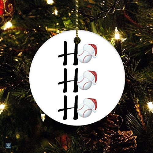Christmas Sports Ho Ho Ho Baseball Santa Hat Ornament Baseball American Style Popular USA Sports 2023 Ornament Personalized Christmas Ornaments for Woman Friend Birthday