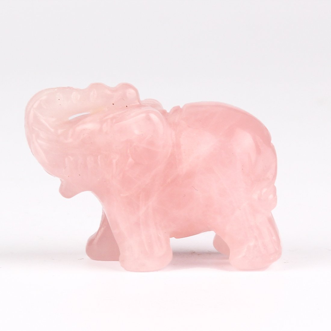 Natural Rose Quartz Elephant Statue Crafts Healing Crystal Stone Carved Figurine Chakra Reiki (Rose Quartz)