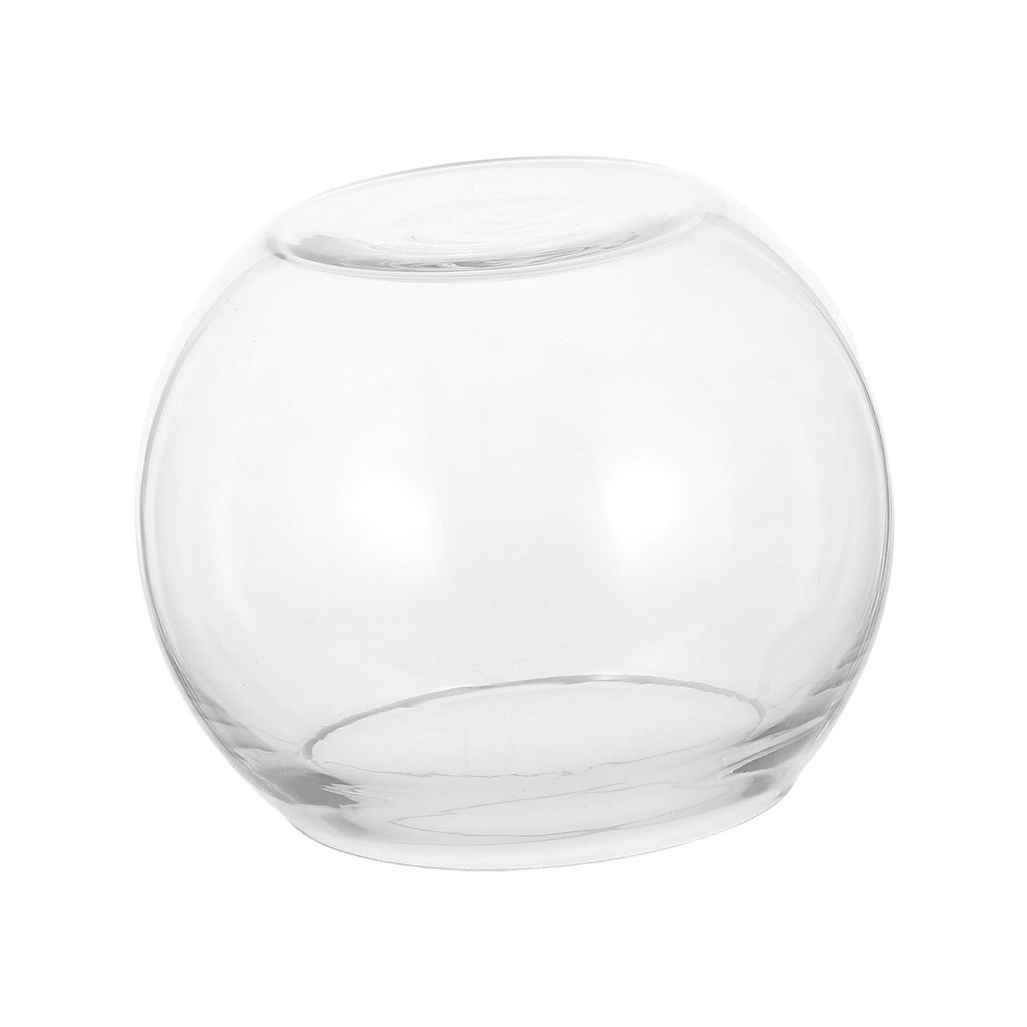 Zerodeko Transparent Glass Hydroponics Vase Smooth Rounded Decorative Flower Holder for Home Office Hotel Creative Terrarium Bowl for Plants and Fish Ornament