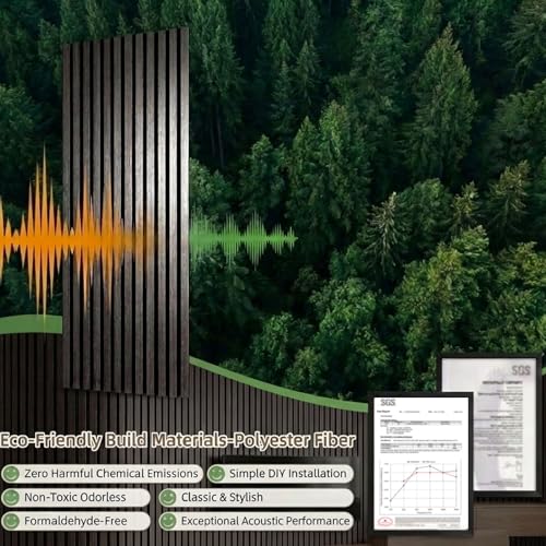 Decorative Acoustic Wall Panels, 4 Packs 47.2x23.6inch/ 120 x60CM (31sq.ft) Wood Veneer Textured Soundproofing Wall Covering Panel Decor for Kitchen, Bedroom, Living Room, TV Background - size: 4Pack-23.62x47.24 inch