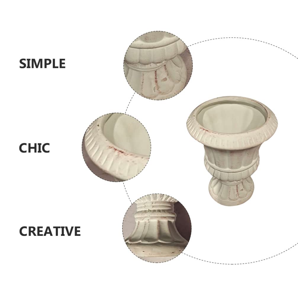 Cabilock Cement Vase Flower Pot Decorative Garden Urn Set Modern Style Plant Container
