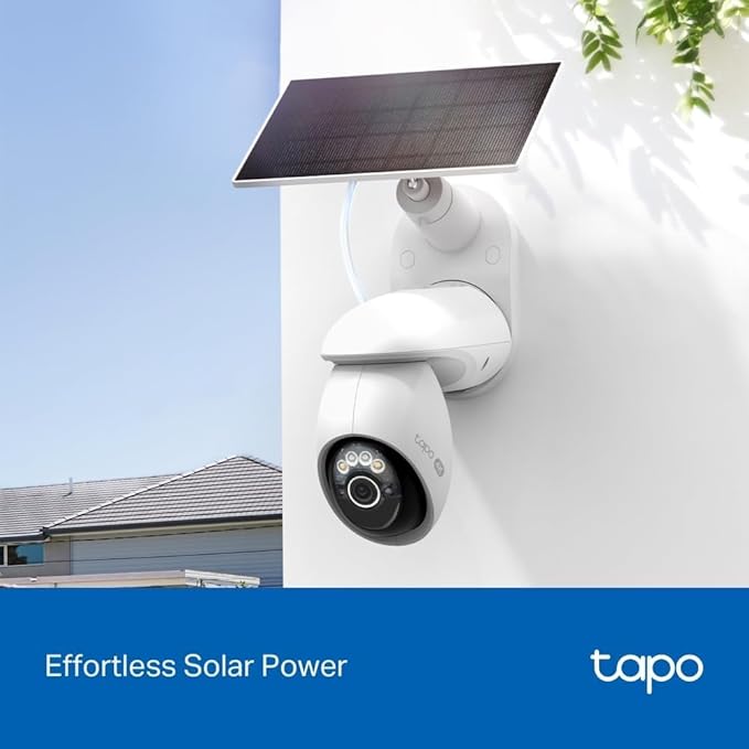 Tapo 4K Outdoor Pan/Tilt Wireless Security Camera - Battery with Solar Charging, 360° Motion Track, 24/7 Capture, Person/Vehicle Detection, Subscription-Free Local Storage or Optional Cloud, C660 KIT