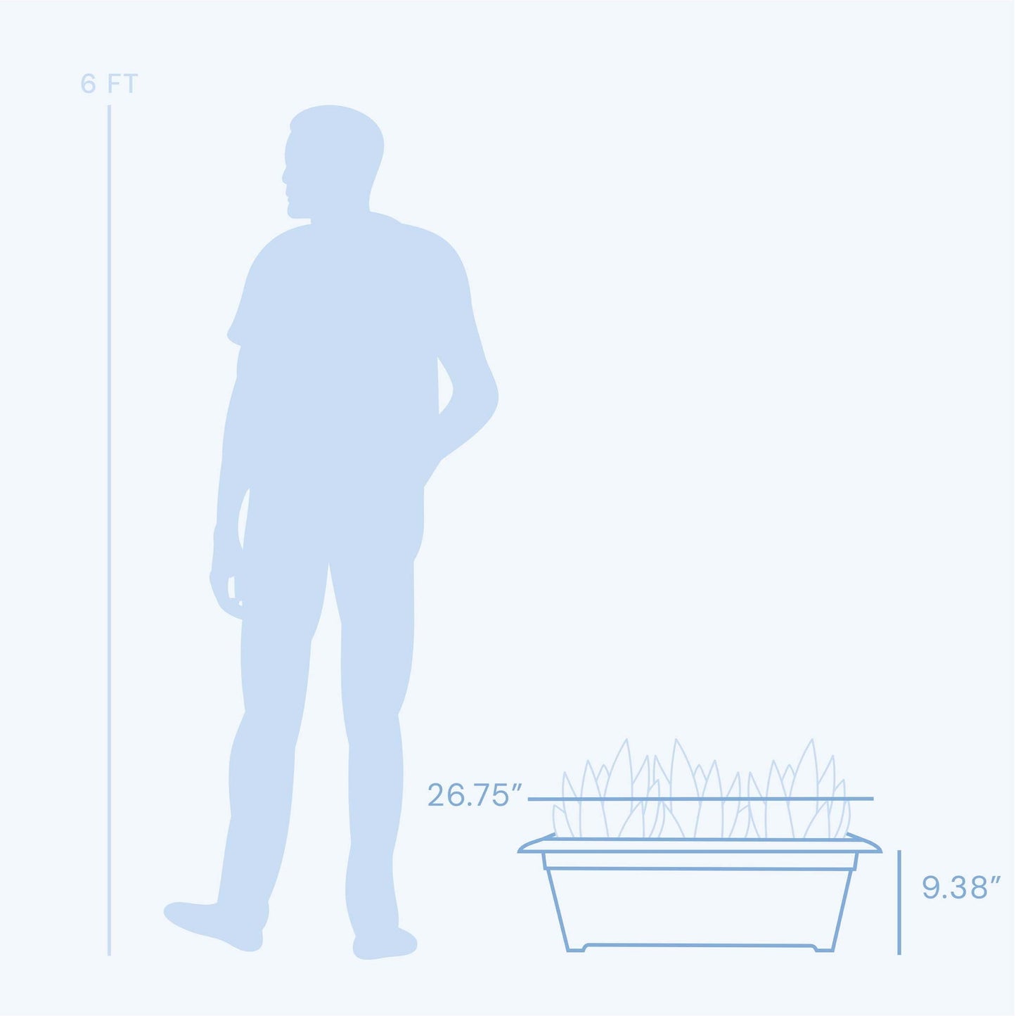 Bloem Dayton Large Window Deck Box Planter 27" Blue (DAYDB2771)
