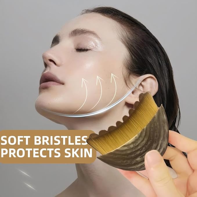 Lymphatic Contour Face Brush,Contour Face Brush for Lymphatic Drainage,Dry Lymphatic Drainage Massager,Ergonomically Designed to Fit The Skin Precisely