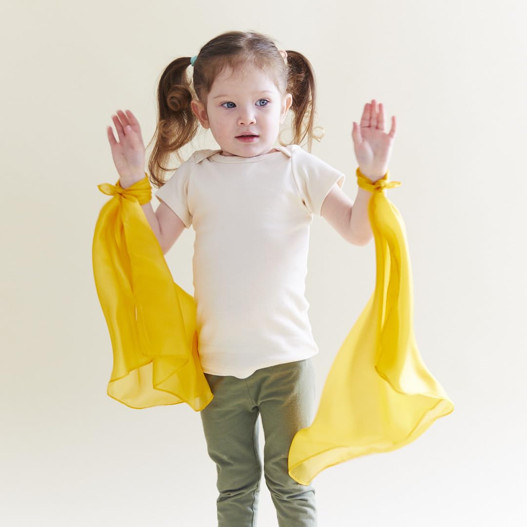 Sarah's Silks Mini Playsilks | Solid Colors | Creative Waldorf Toys for Education and Open-Ended Play (Set of 6 Primary)
