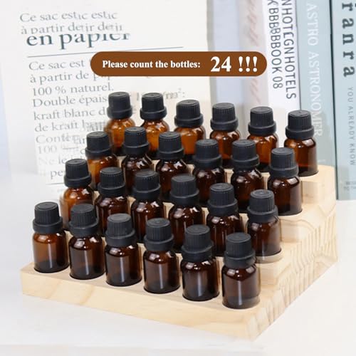 Essential Oil Display Stand 4 Tier Essential Oil Holder Solid Wood Essential Oil Rack for 24 Bottles Tabletop Display Holder Bottle Organizer for 5-20ml Bottles Display for Essential Oils - style: 4 Layers-1