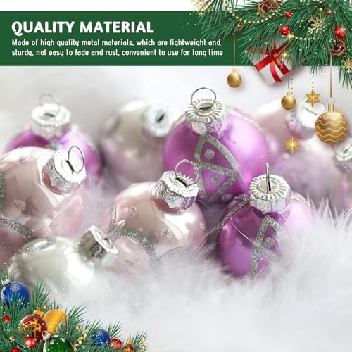 Ornament Caps 100Pcs Secure Metal Christmas Ornament Hooks Replacement Hangers for Christmas Tree, Porcelain, Ceramic or Glass Decoration, 20mm, Silver