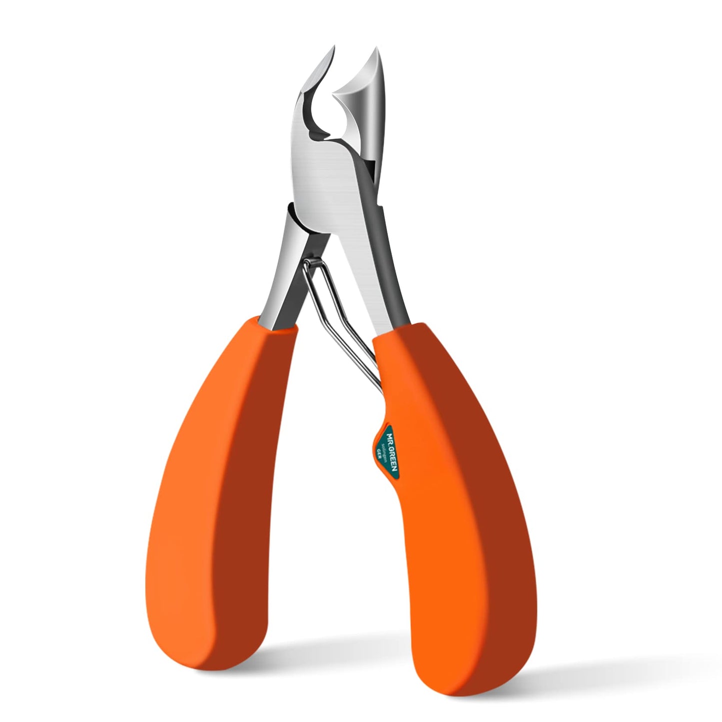 MR.GREEN Toenail Clipper Stainless Steel Ingrown Nail Cutter Good at Cutting Thick and Hard Nails Pedicure Tools (Orange)