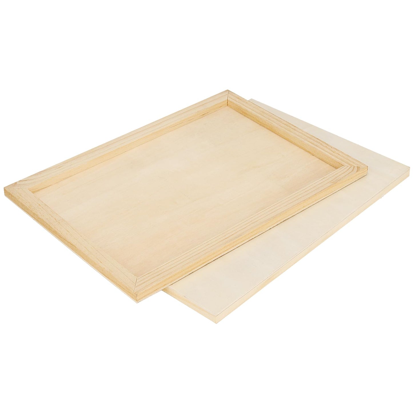PINGEUI 12 Pack 9 x 12 Inch Blank Wood Canvas Panels, Unfinished Wooden Canvas Boards, Wood Cradled Painting Panel Boards, Artist Wooden Canvases for Painting, Pouring