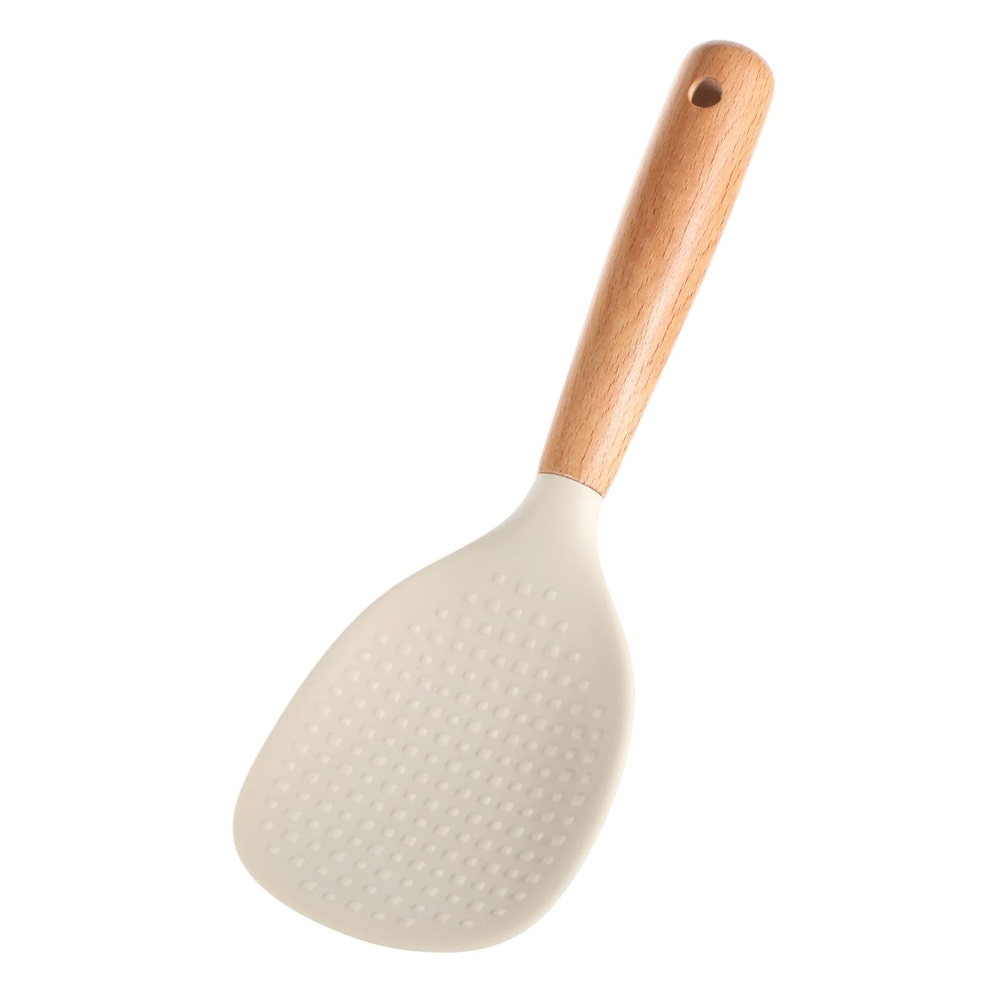 White Standing Silicone Rice Spoon Paddle, Non-stick Silicone Rice Spoon Household Rices Shovel Heat Resistant Anti-scalding Durable Rices and Potato Server Spoons(White)