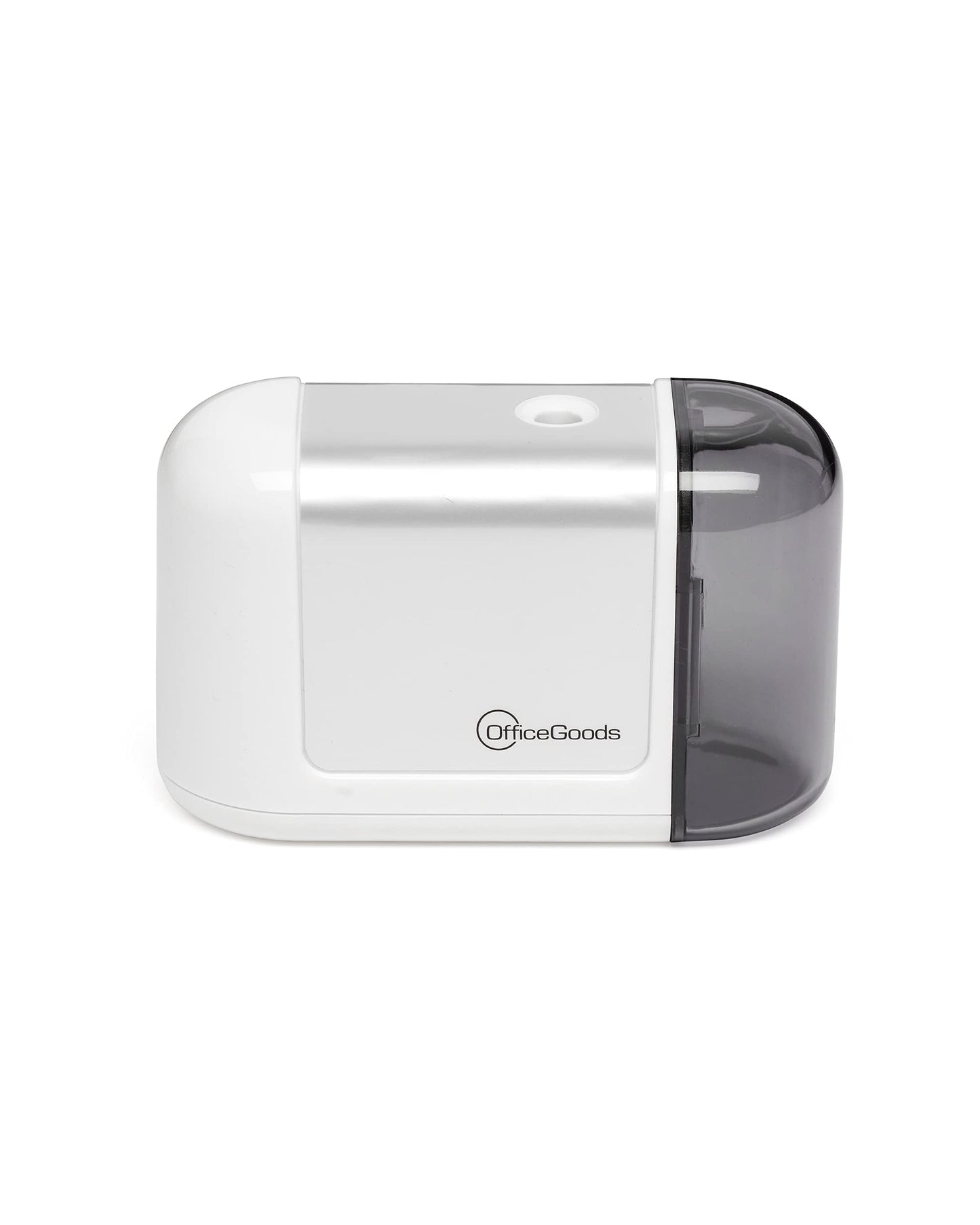 OfficeGoods Mini-Pro Electric Pencil Sharpener - Cordless Portable Sharpener - Battery Operated - Compact & Powerful for Home, Office & School - White