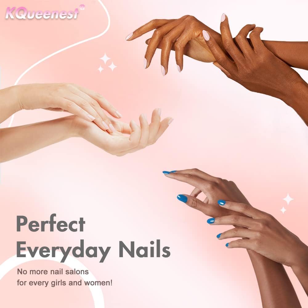 KQueenest Glossy Dark Pink Press on Nails Medium Almond Stiletto Gel Fake Nails Medium Pure Color Acrylic Nails Press ons Feature Protective UV Coating in 24PCS