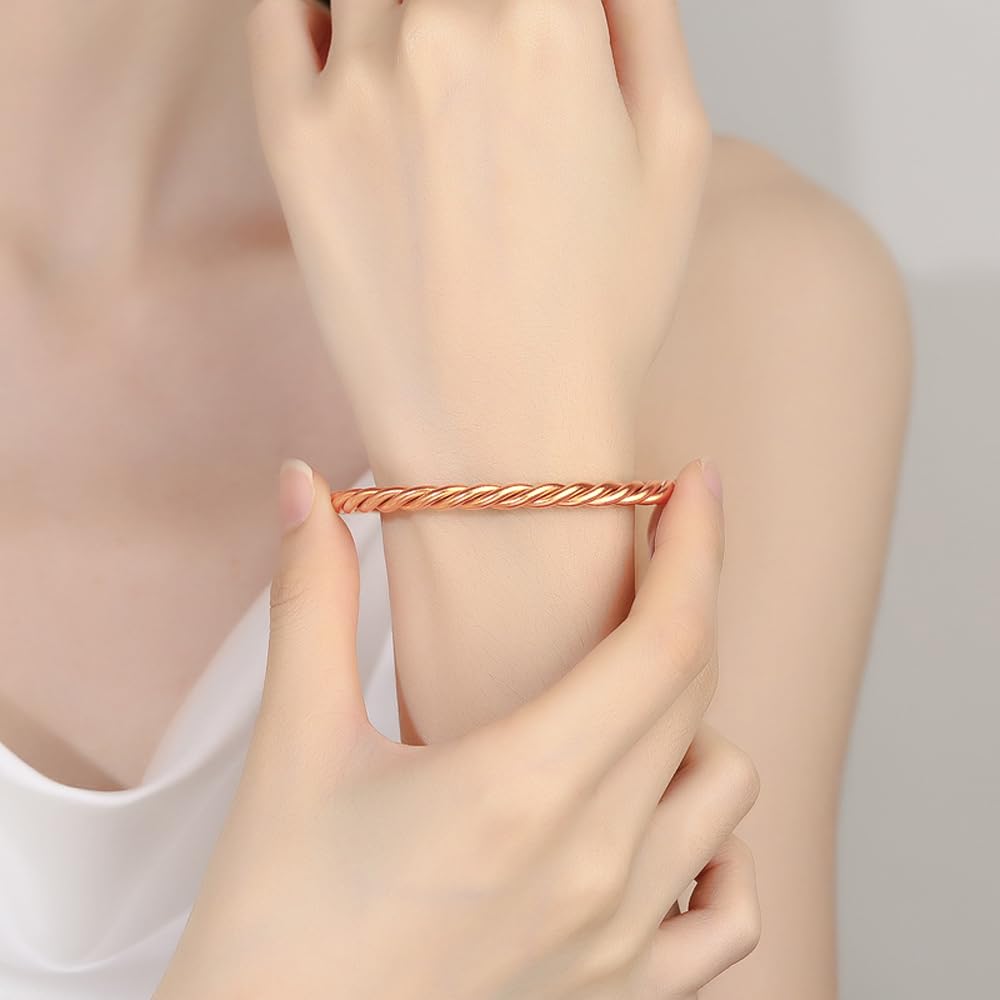 LIU JUN Copper Tensor Bracelet, Pure Copper Tensor Ring Bracelets Solid Twisted Handmade Bangle For Women Men Health Jewelry Gifts (Tensor-1pcs)
