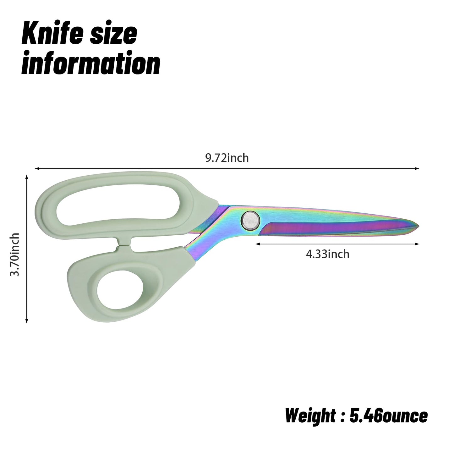 Premium Fabric Scissors Heavy Duty Multi-Purpose Titanium Coated Stainless Steel Leather Sewing Tailor's Scissors with Comfortable Handles, Craft Clothing shears (9.8Inch)