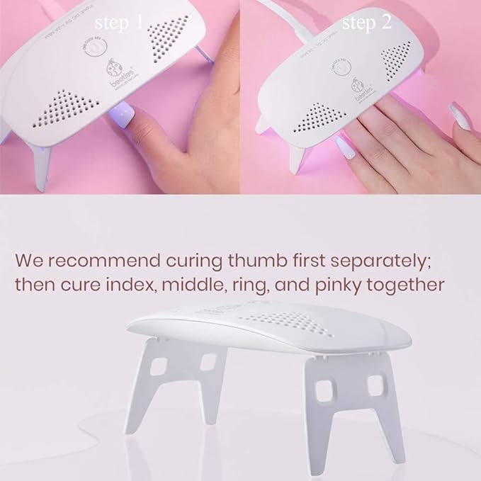 Beetles Uv Light for Nails Mini Nail Lamp Poly Nail Gel Curing Lamp Nail Gel Portable UV Led Nail Lamp Nail Light for Gel Top Coat Gel Nail Polish Manicure Tool DIY Nail Art