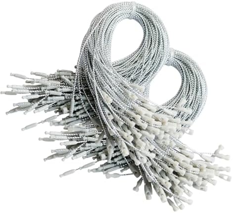 Christmas Ornament Hangers String 200Pcs Ribbon Ornament Hook Rope Pre Cut String with Clip Locking for Hanging Decors Pre Cut Holiday Cord