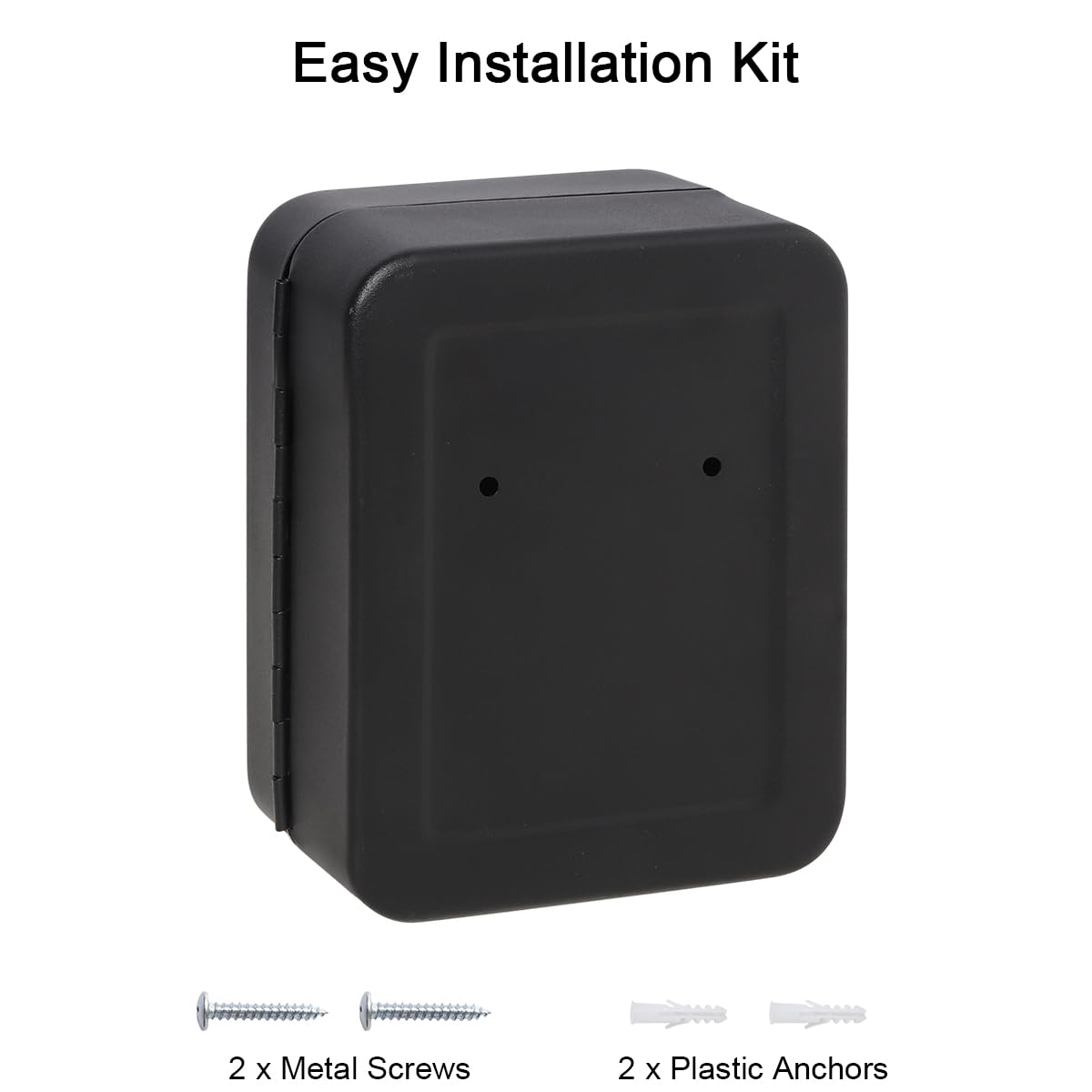 Decaller 20 Key Storage Lock Box with Code, Wall Mount Metal Security Key Cabinet with Combination Lock, 7.87" x 6.30" x 2.95", Black