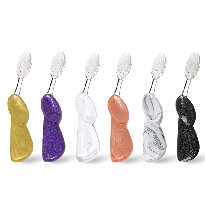 RADIUS Big Brush with Replaceable Head BPA Free & ADA Accepted Toothbrush Designed to Improve Gum Health & Reduce Gum Issues - Right Hand - Assorted - Pack of 6