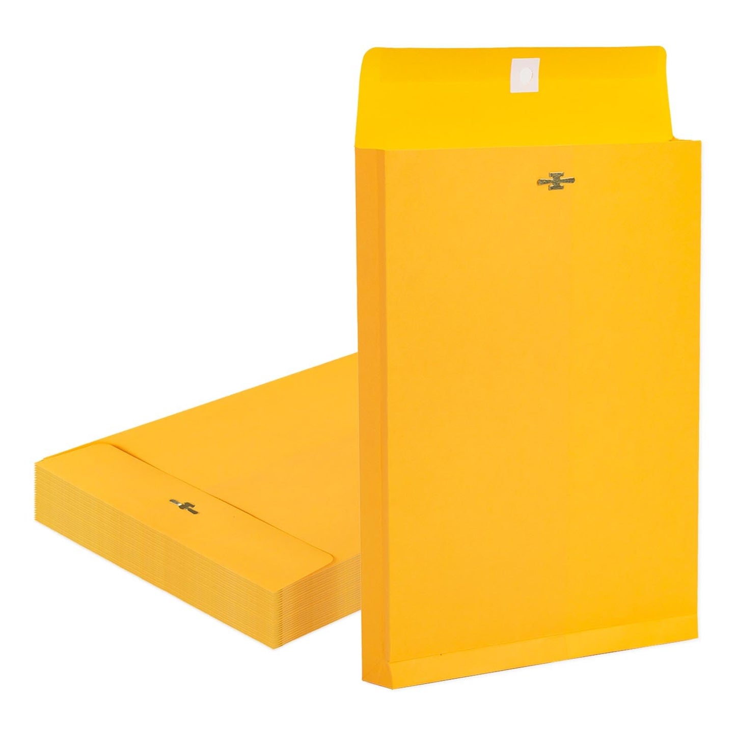 Expandable Large Manilla Envelopes 10x13 with Clasp and Gummed Seal 25 Pack, Goefun 180 GSM Heavyweight Big Yellow Manila Envelopes for Documents, for Home, Office, Business Mailing and Storing
