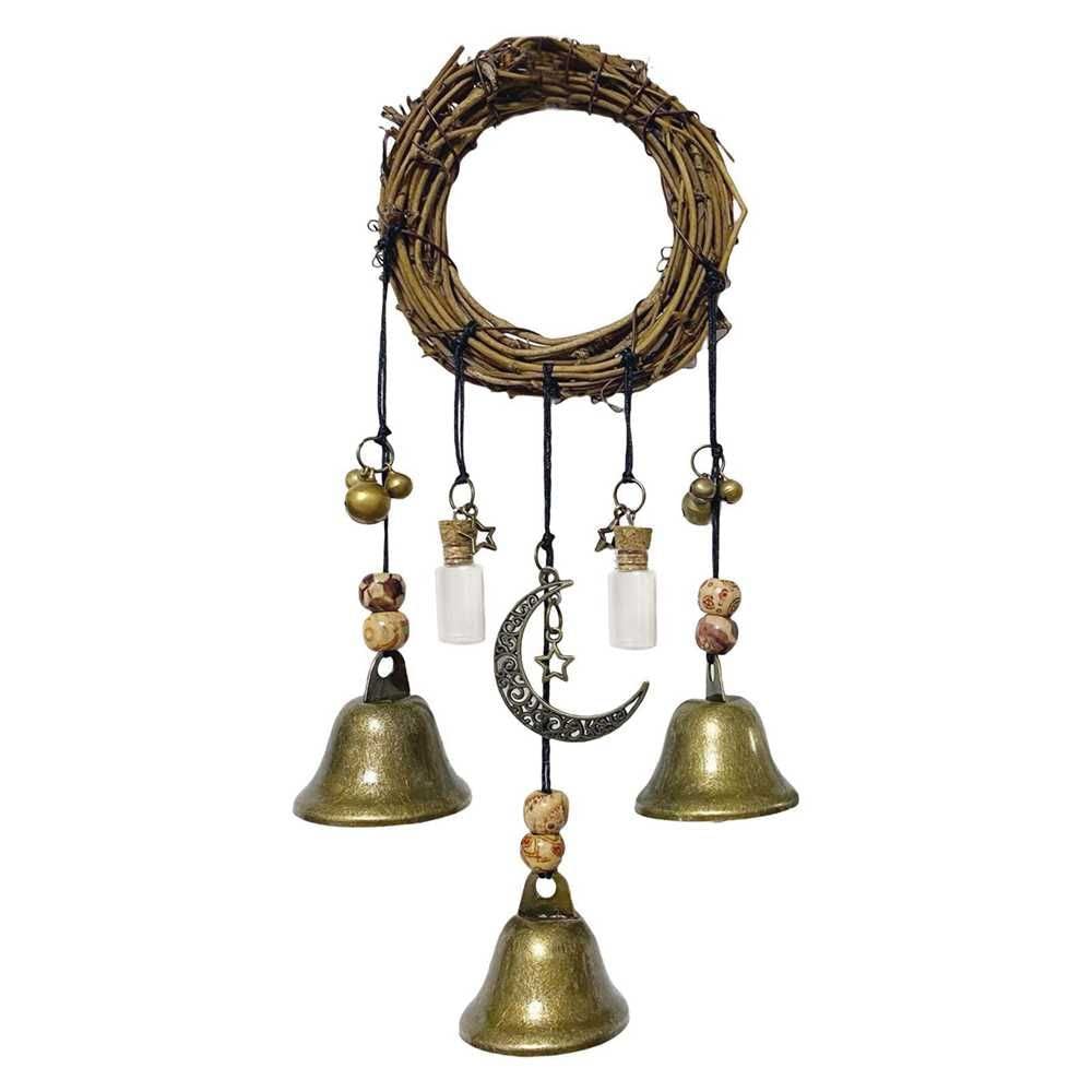 Witch Bells Magical Wind Chimes, Hanger Witchcraft Decor, Crystal Quartz Hanging Pendant Decor