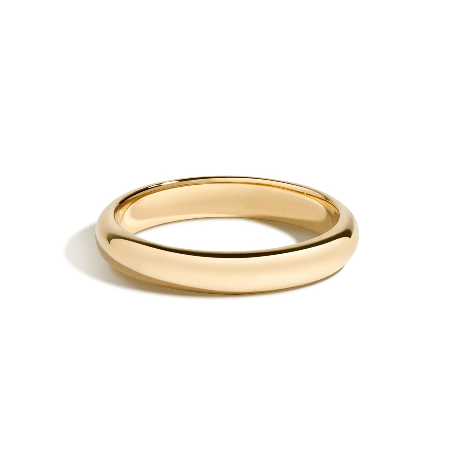 Tioneer Jewelry | Sterling Silver Plain Dome Wedding Band | Wedding Band for Women & Men | Sterling Silver Jewelry, Gold, 3mm, Size 8