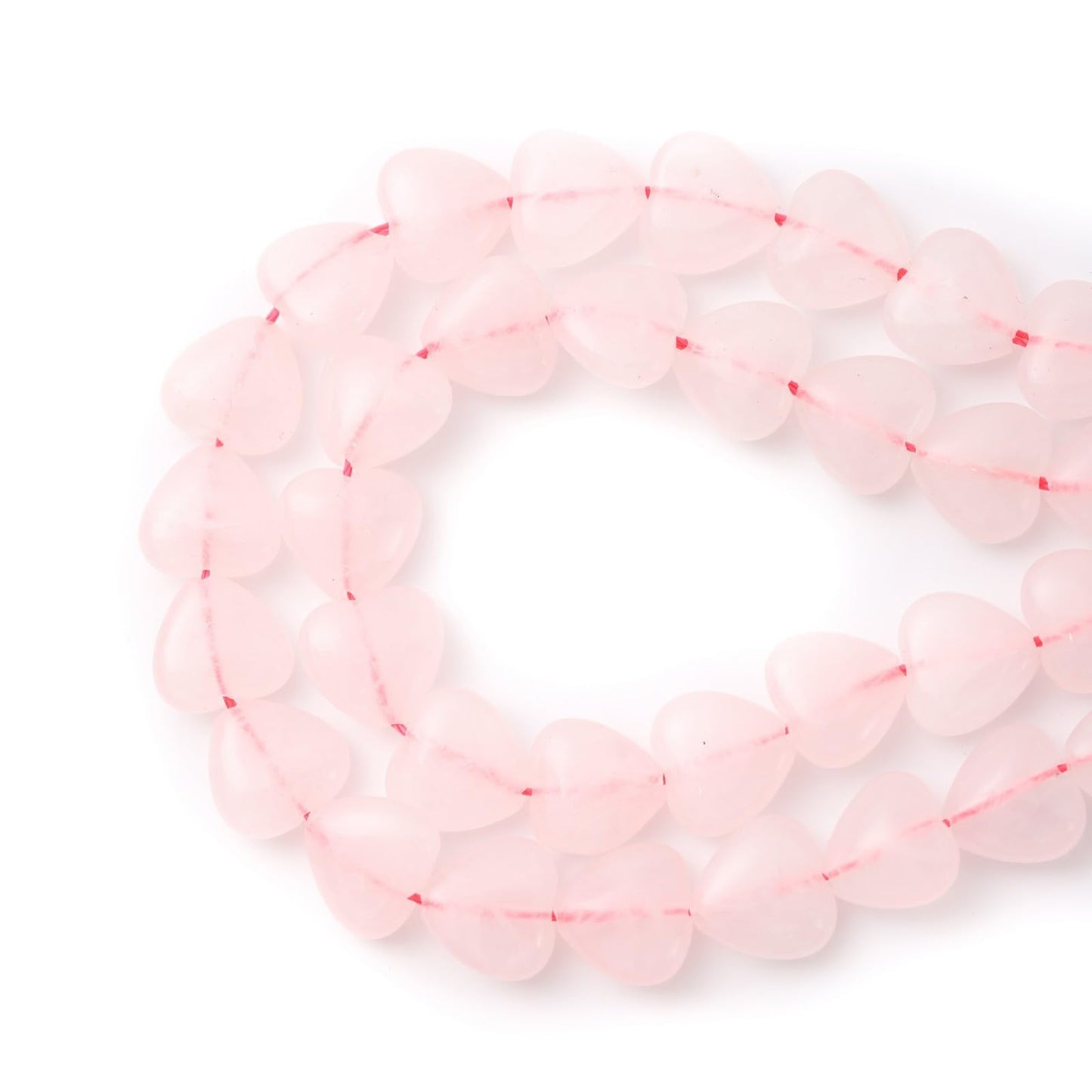 Natural Heart Shaped Rose Quartz Stone Beads 10mm Loose Crystal Healing Beads for DIY Necklace Bracelet Making Gemstone Craft Supplies