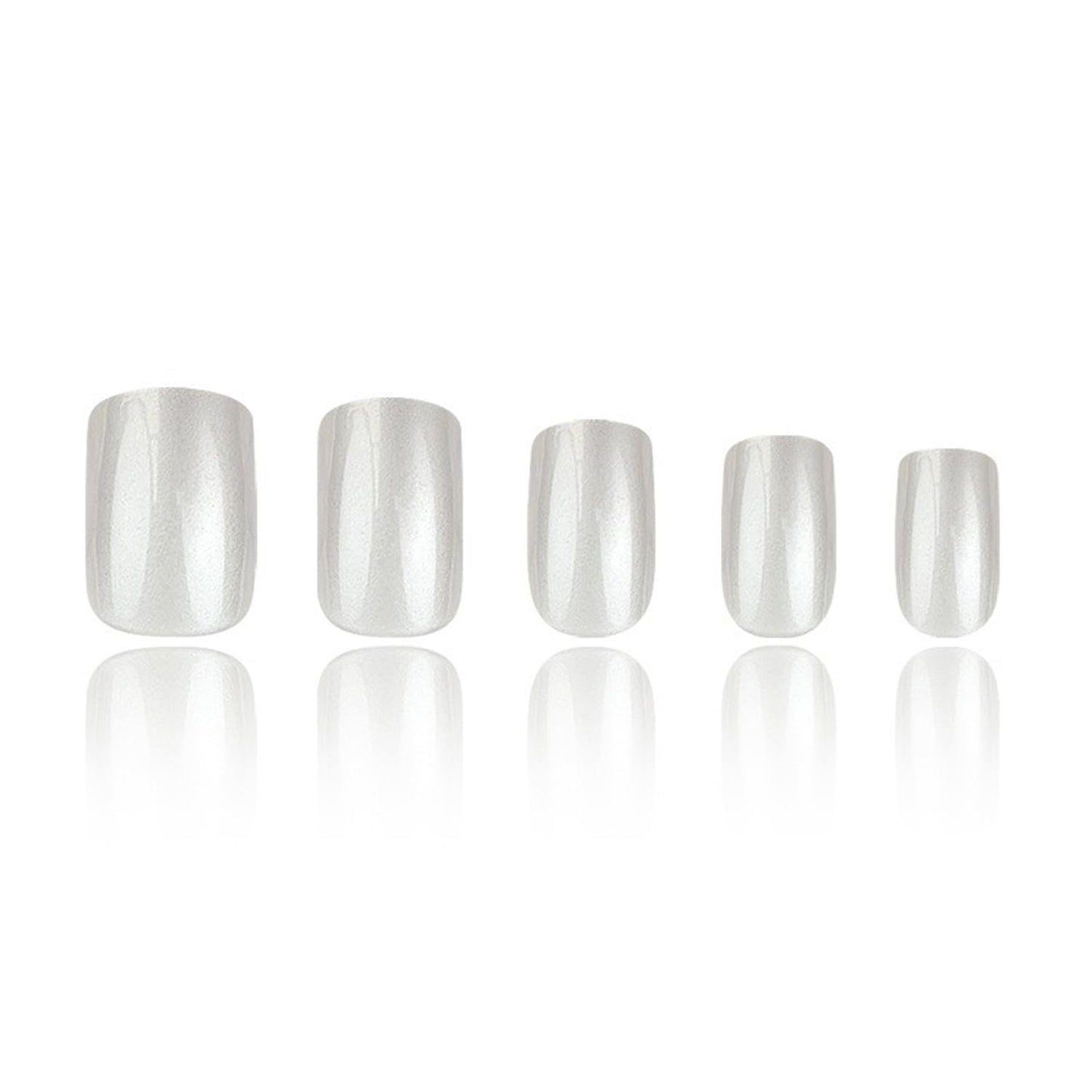 Chrome Press on Nails Short Square MABKJLF White Fake Nails False Nails Solid Colour Full Cover Glossy Glue on Nails Acrylic Nails Stick on Nails for Women Girls 24 Pcs