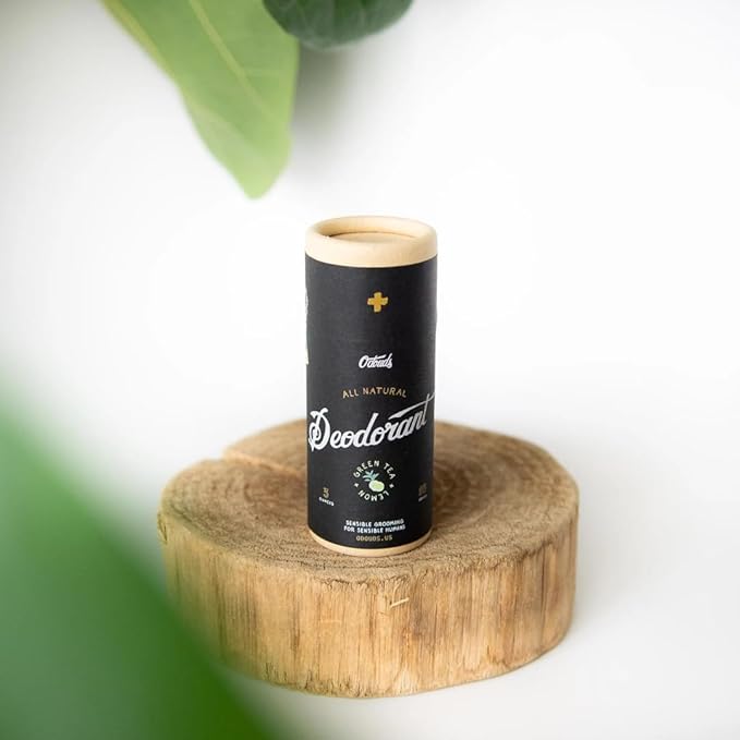 O'Douds Natural Deodorant - Aluminum Free, Paraben Free, Vegan Deodorant for Men & Women - Long-Lasting Protection & Gentle Formula for All Skin Types - Green Tea & Lemon, 3 oz.