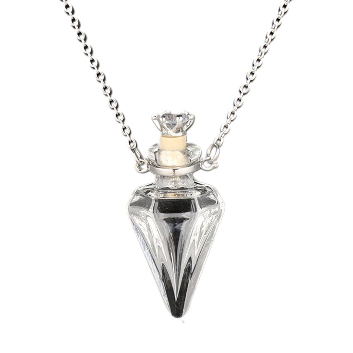 Essential Oil Diffuser Perfumes Bottle Pendant Necklace Jewelry Clear Tear Drop Vial Essential Oil Pendant Necklace Bottle Necklaces for Women
