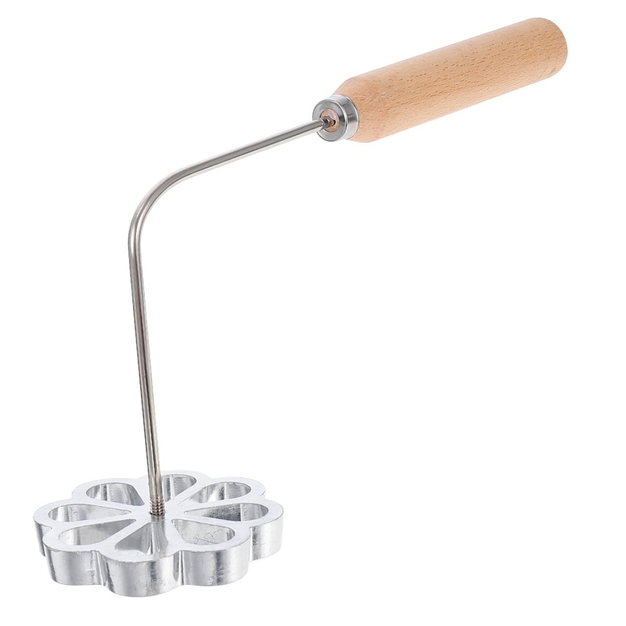OSALADI Cookie Mold Rosette Iron Set with Wooden Handle, Flower Shaped Fried Dough Maker Tool for Rosette Cookies, Waffles, Pastry and Kitchen Baking Use