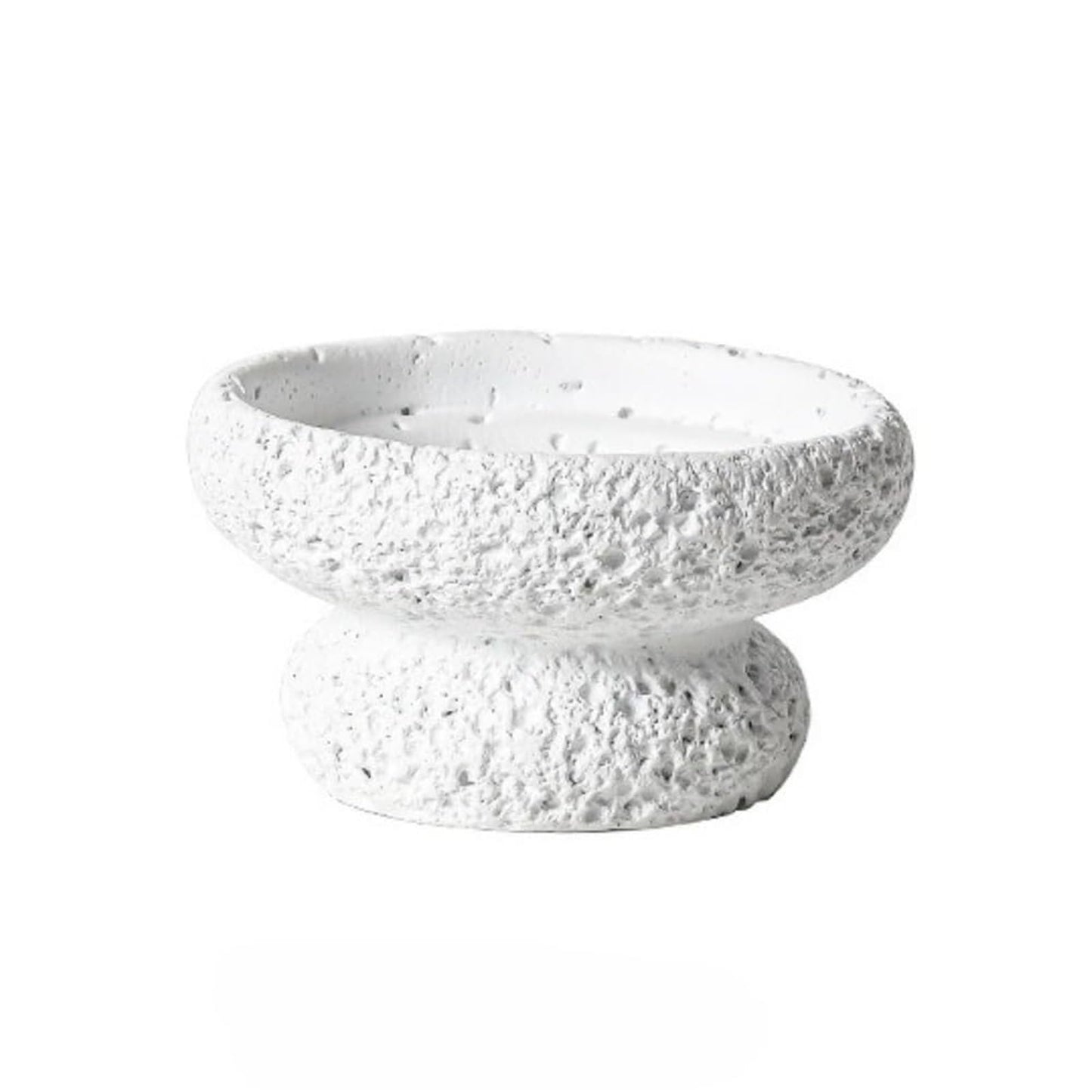 FXLTHIYBO Sleek Cement Creative Meteorite Pattern Flower Pot Planter Plants Flowers Bonsai Decoration for Indoor use(White,Large)
