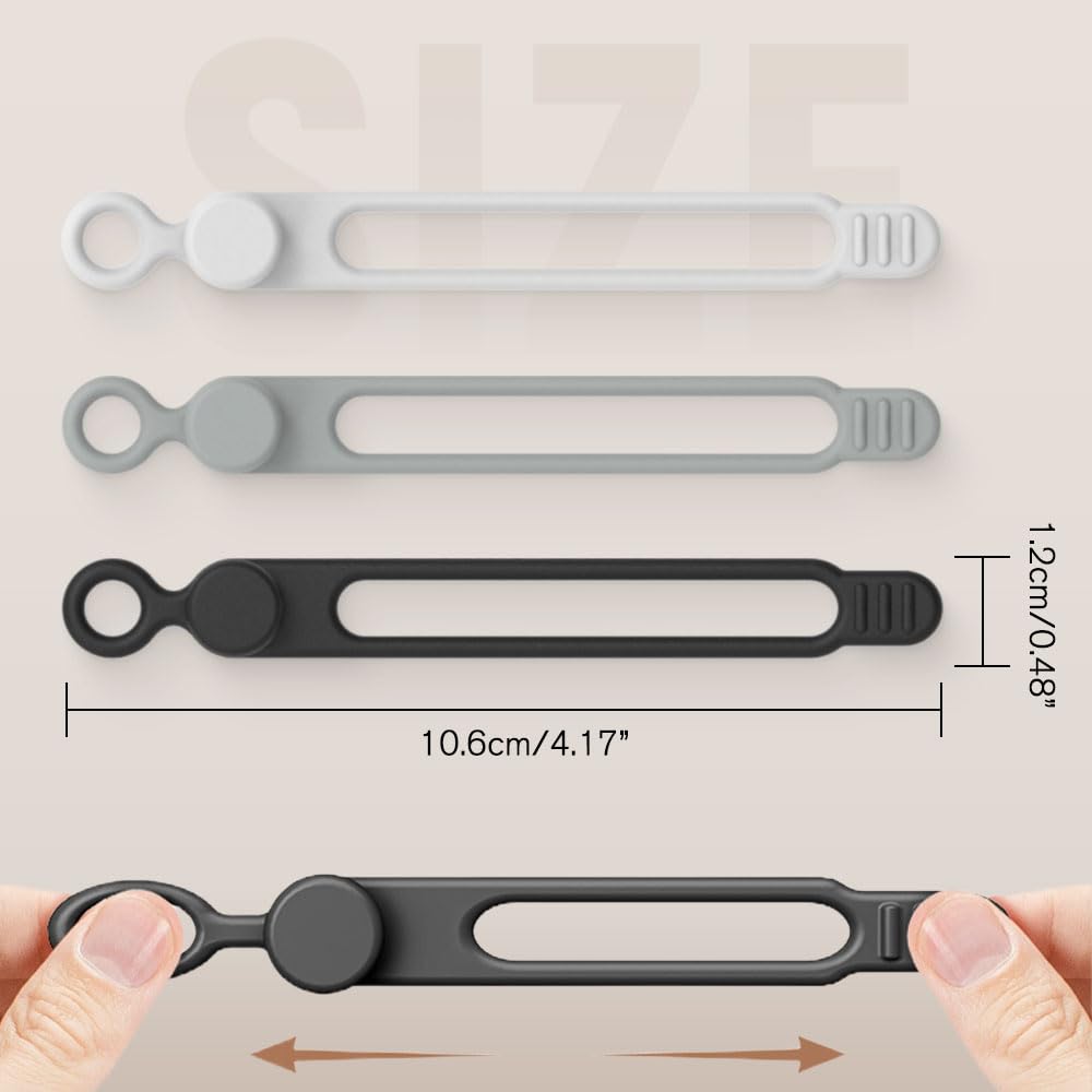 Muxou Silicone Cable Ties, Magnetic Data Cable Organizers Reusable Cable Ties Wire Organizer Adjustable Fastening Cable Straps Magnetic Silicone Cable Straps Cord Organizer for Bundling Earphone