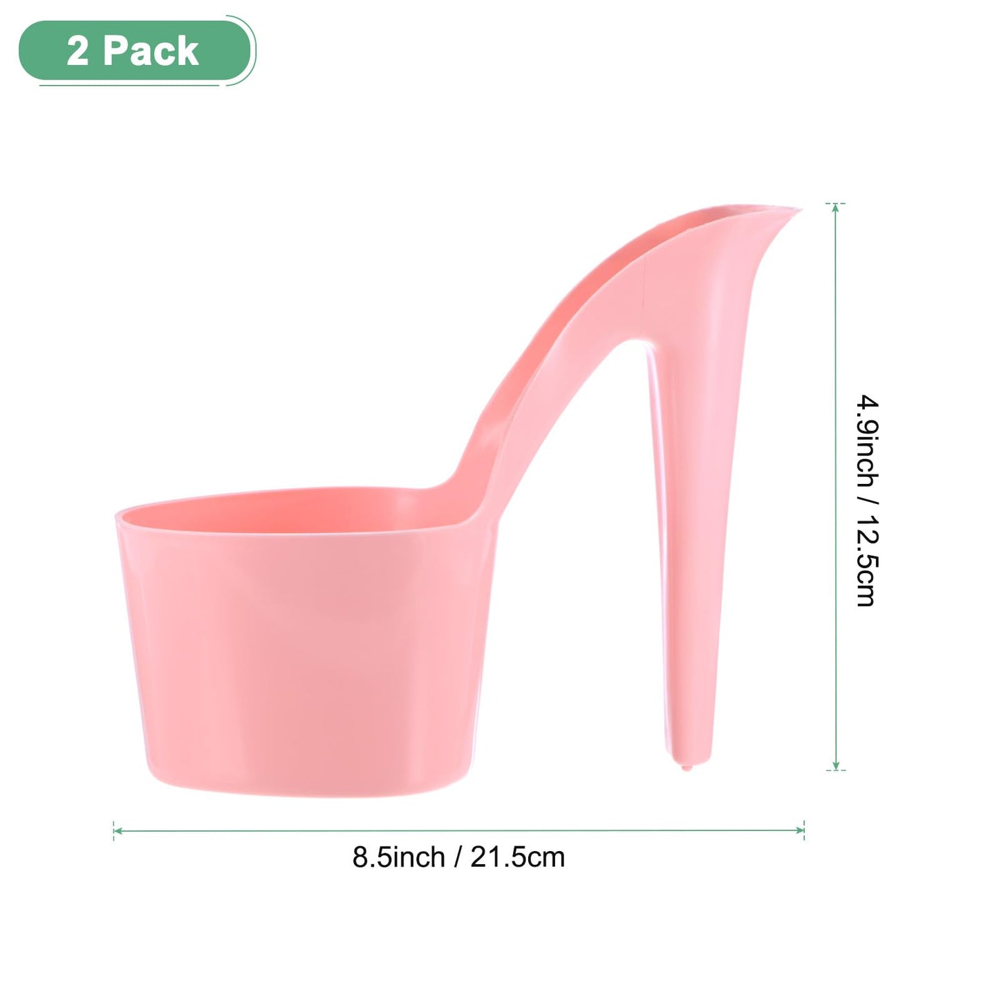M METERXITY 2-Pack High Heel Shaped Flower Pot, 8.5 Inch High Heel Shaped Home Decor Shoe Vase, Lady Shoe Shape Garden Creative Craft for Indoor/Outdoor Planter [Pink]