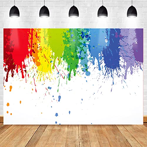 Paint Splash Party Backdrop Colorful Painting Art Photo Background MEETSIOY Abstract Oil Painting Studio Props Banner Birthday Party Supplies Photography Backdrop 9x6ft BJZSMT20 - size: 9x6ft