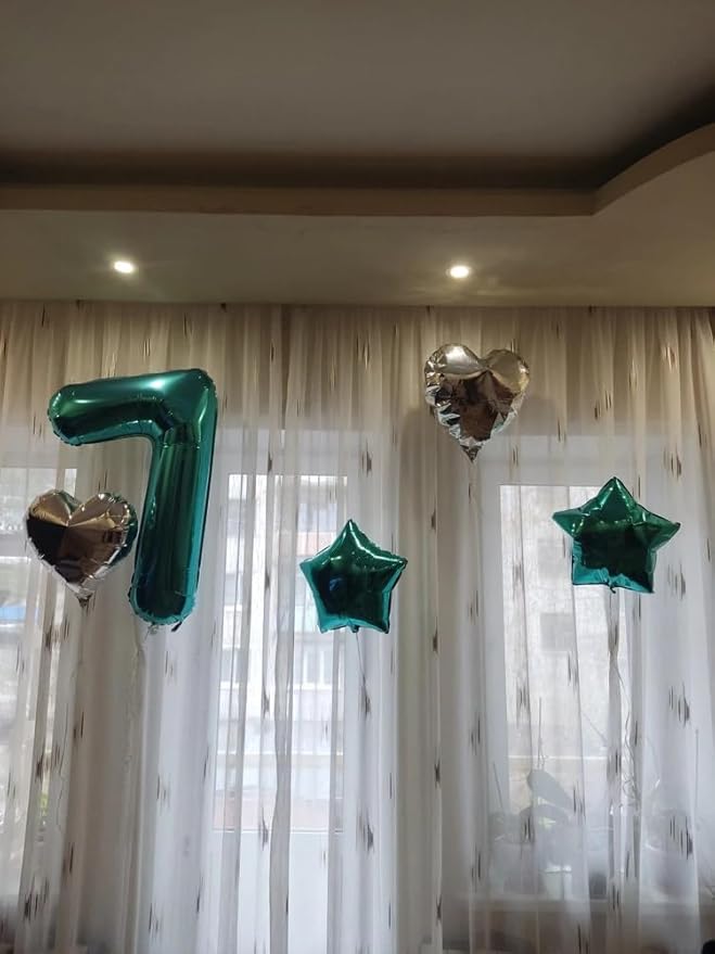 Teal 5 Balloon, Number Balloons 40 Inch, 5th Birthday Balloon Decorations, Teal Party Supplies, 5 Number Balloons, Number 5