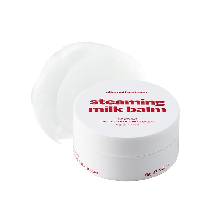 Lip Potion Steaming Milk Balm – Korean Lip Butter Balm & Overnight Sleeping Mask for Flaky, Dry Lips – Weightless Hydration with Peptides & Collagen – 6g