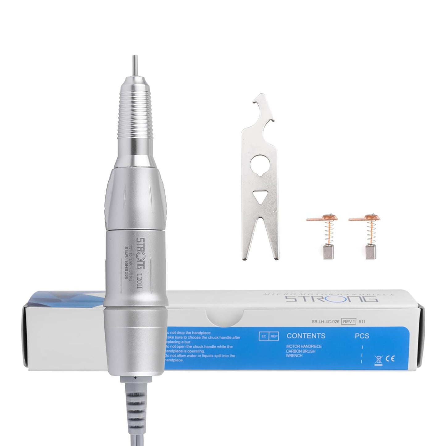 Electric Nail Art Drill Pen 35000RPM Manicure Tool Nail Drill Accessories(Silver)