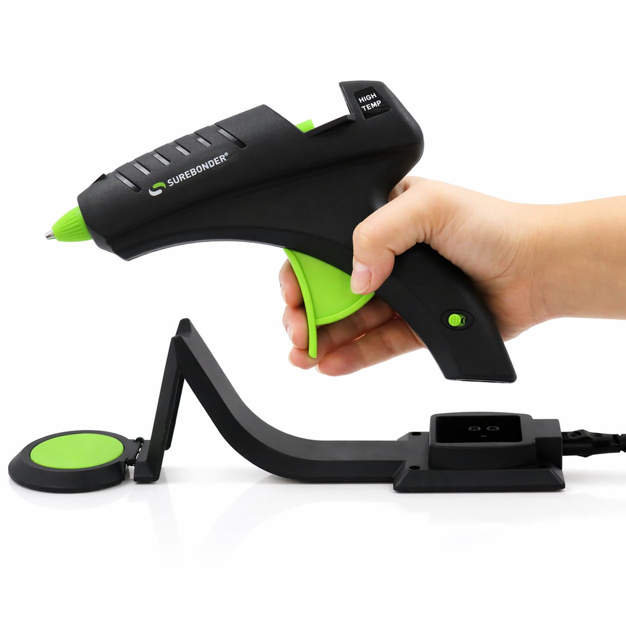 Surebonder Cordless Hot Glue Gun, High Temperature, Full Size, 60W, 50% More Power - Sturdily Bonds Metal, Wood, Ceramics, Leather & Other Strong Materials (Specialty Series CL-800F)