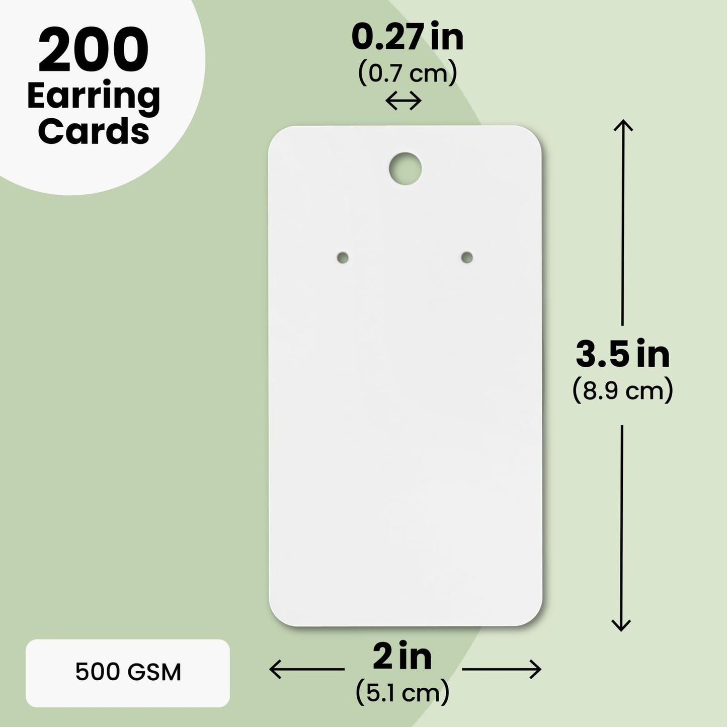 Juvale Earring Cards for Selling Jewelry - 3.5 x 2 In, White, 200 Pack - Bulk Earring Display Cards for Jewelry Packaging & Storage