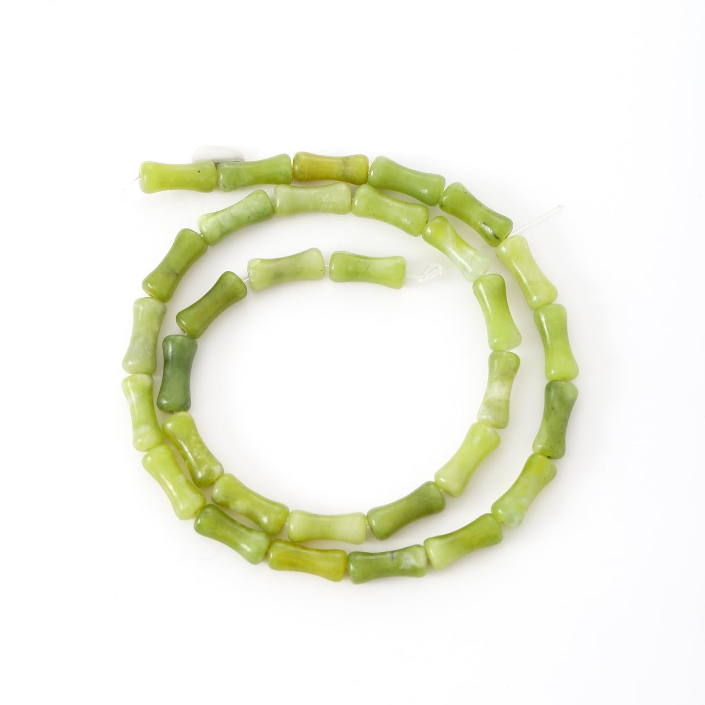 5x12mm Natural Green Jade Stone Bamboo Shape Gem Healing Energy Loose Spacer Beads for DIY Necklace Bracelet Earring
