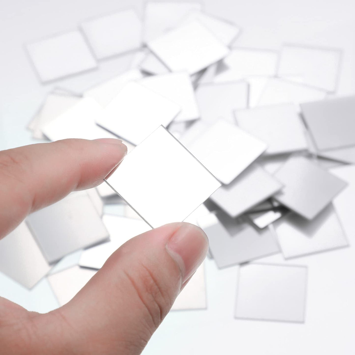 Jetec 300 Pcs Mini Size Square Mirror Tiles Adhesive Small Square Craft Mirror Tiles for Crafts and DIY Projects Supplies (1 Inch)