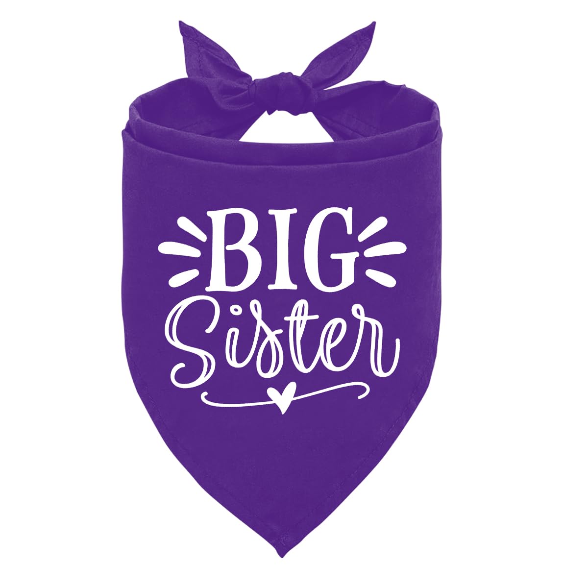 Big Sister Dog Bandana, White Pet Triangle Scarf Accessories, Pet Bandana for Large Dogs, Baby Announcement Dog Bandanas (L)