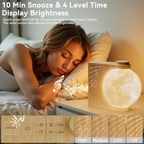 RETEYUNG Sunrise Alarm Clocks Sound Machine Moon Lamp for bedrooms