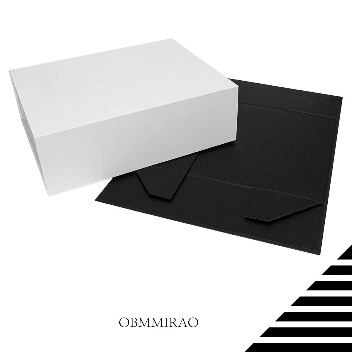 OBMMIRAO Upgrade 1PCS White Hard Extra Large Gift Box with Lid,16.5 x13 x5.3 Inch, Magnetic Gift Boxes for Clothes Robe Wedding Dress Sweater and Gifts,Reusable Foldable Bridesmaid Proposal Box