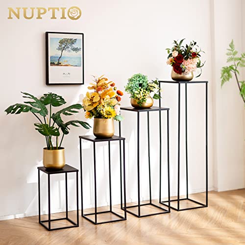 Nuptio Black Vases - 2 Pcs, 23.6 Inch Tall, For Wedding & Home Centerpieces - color: Black, size: 23.6 inch - 2 PCS