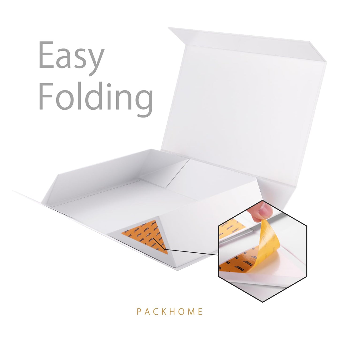 PACKHOME Mother's Day Extra Large Gift Box 17.5x11.3x4.3 Inches, Sturdy Shirt Box with Magnetic Lid for Clothes and Large Gifts (Glossy White)